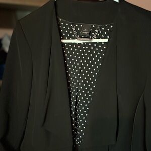 White House Black Market Black Blazer with Polka Dot Lining